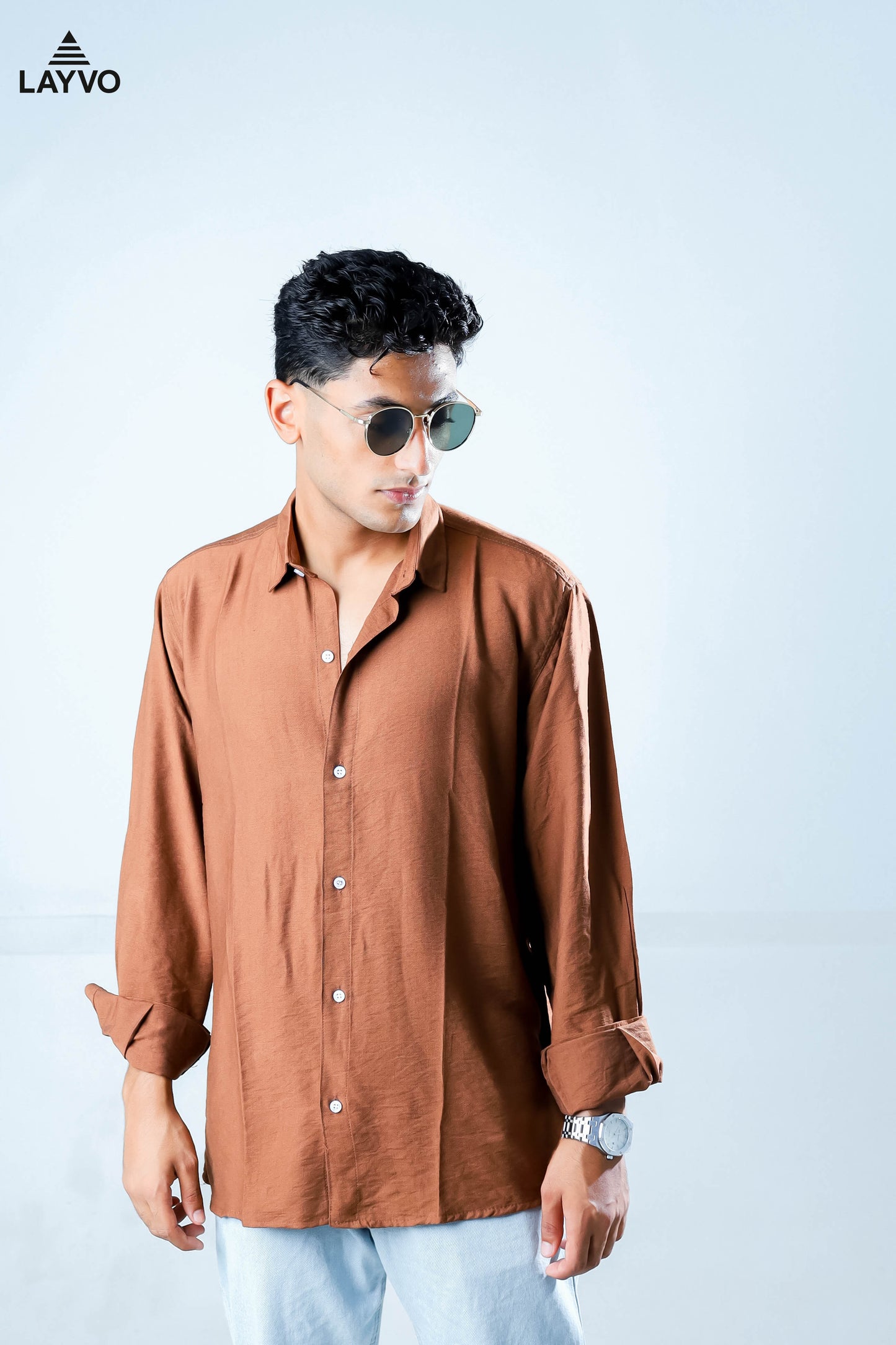 Camel linen shirt