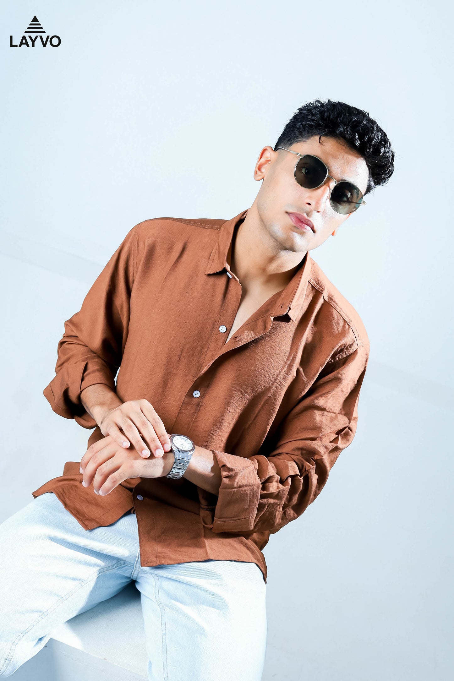 Camel linen shirt