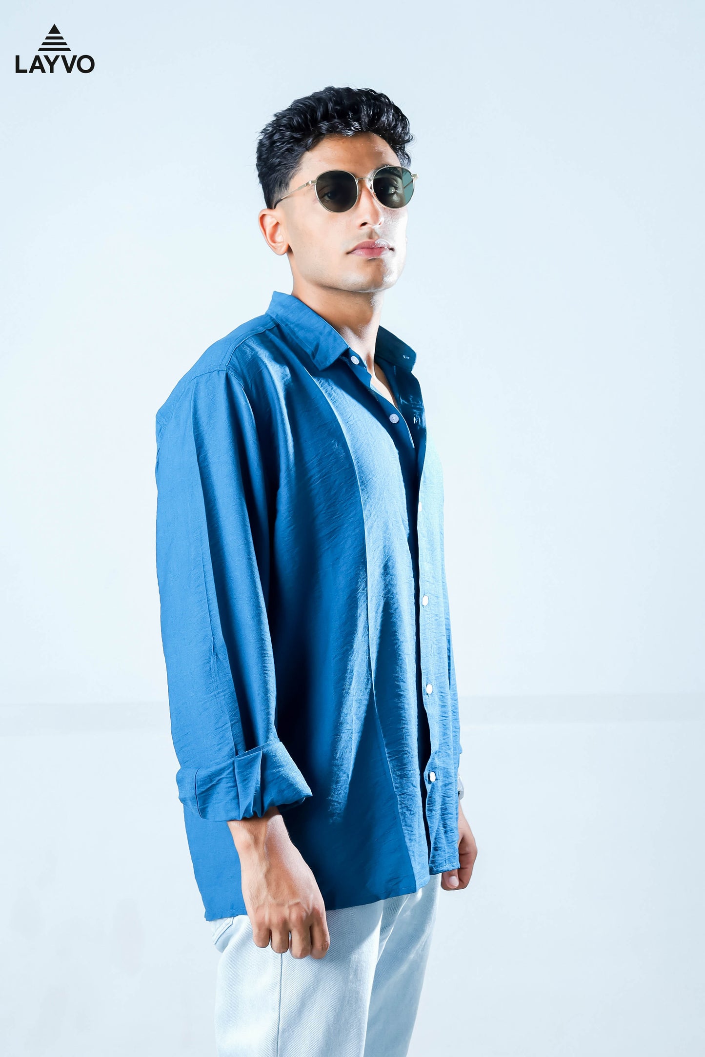 Petroleum linen shirt