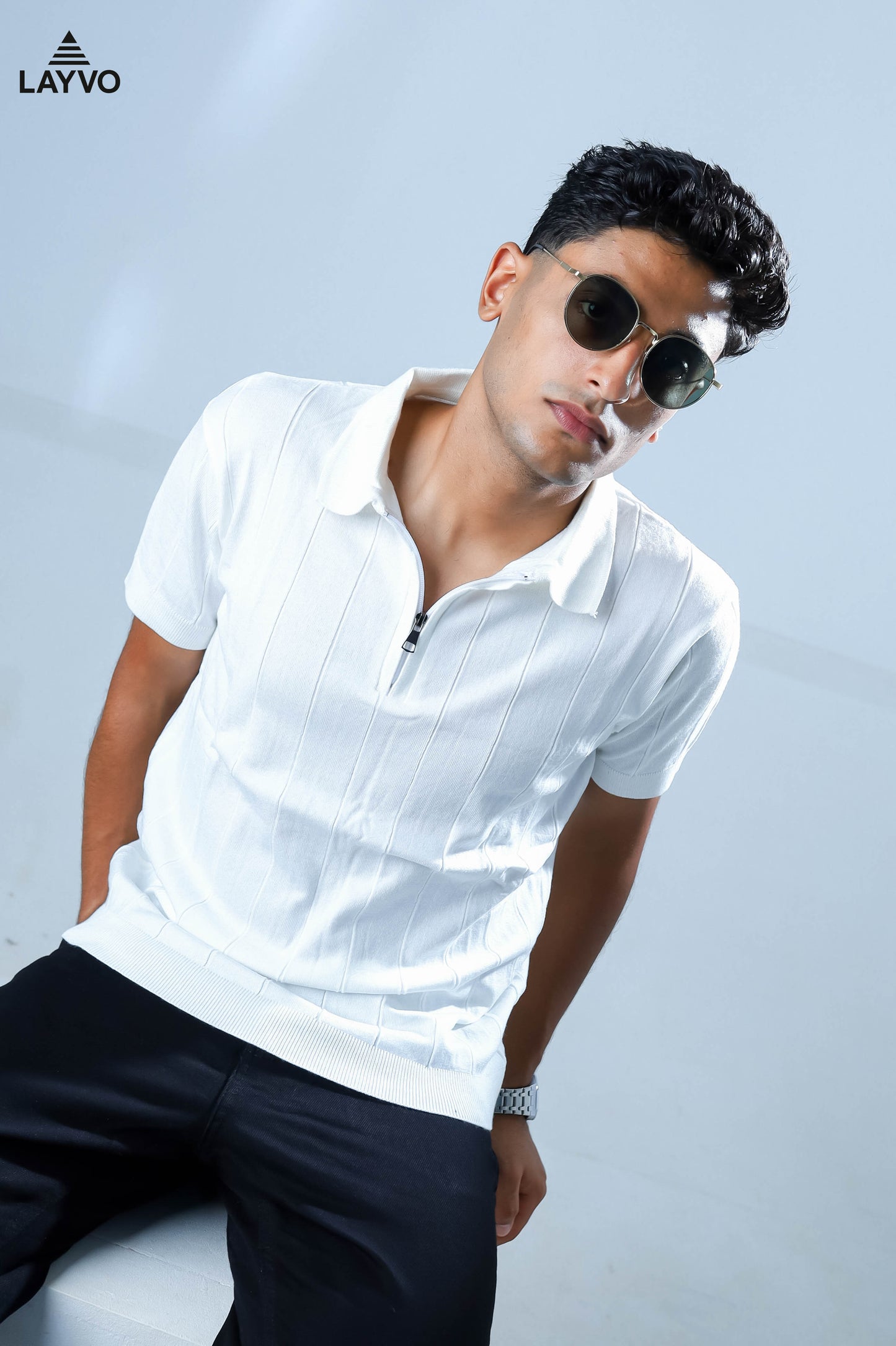 white polo t-shirt