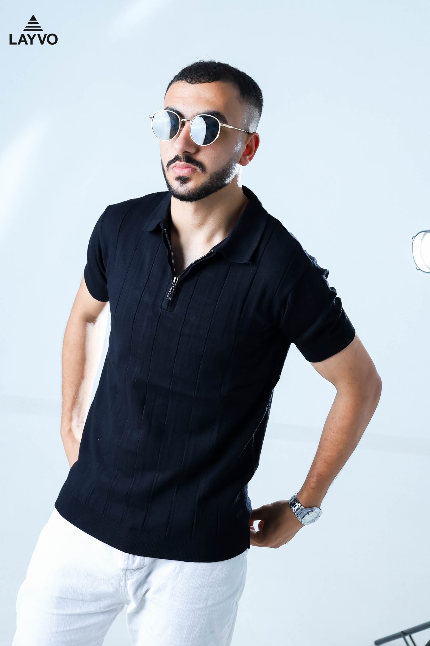 Black polo t-shirt