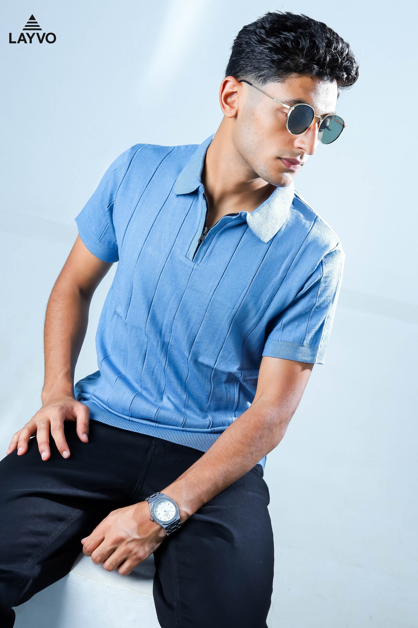Petroleum polo t-shirt