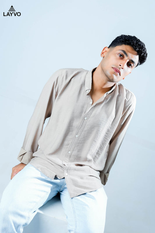Beige linen shirt