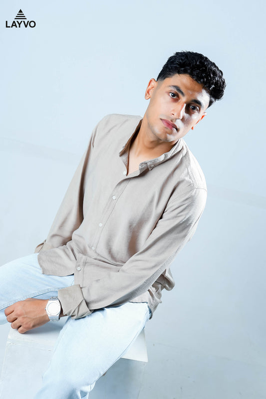 Beige linen shirt