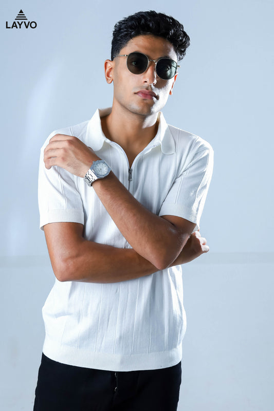 white polo t-shirt