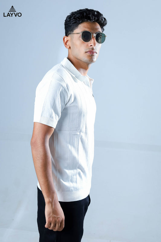 white polo t-shirt